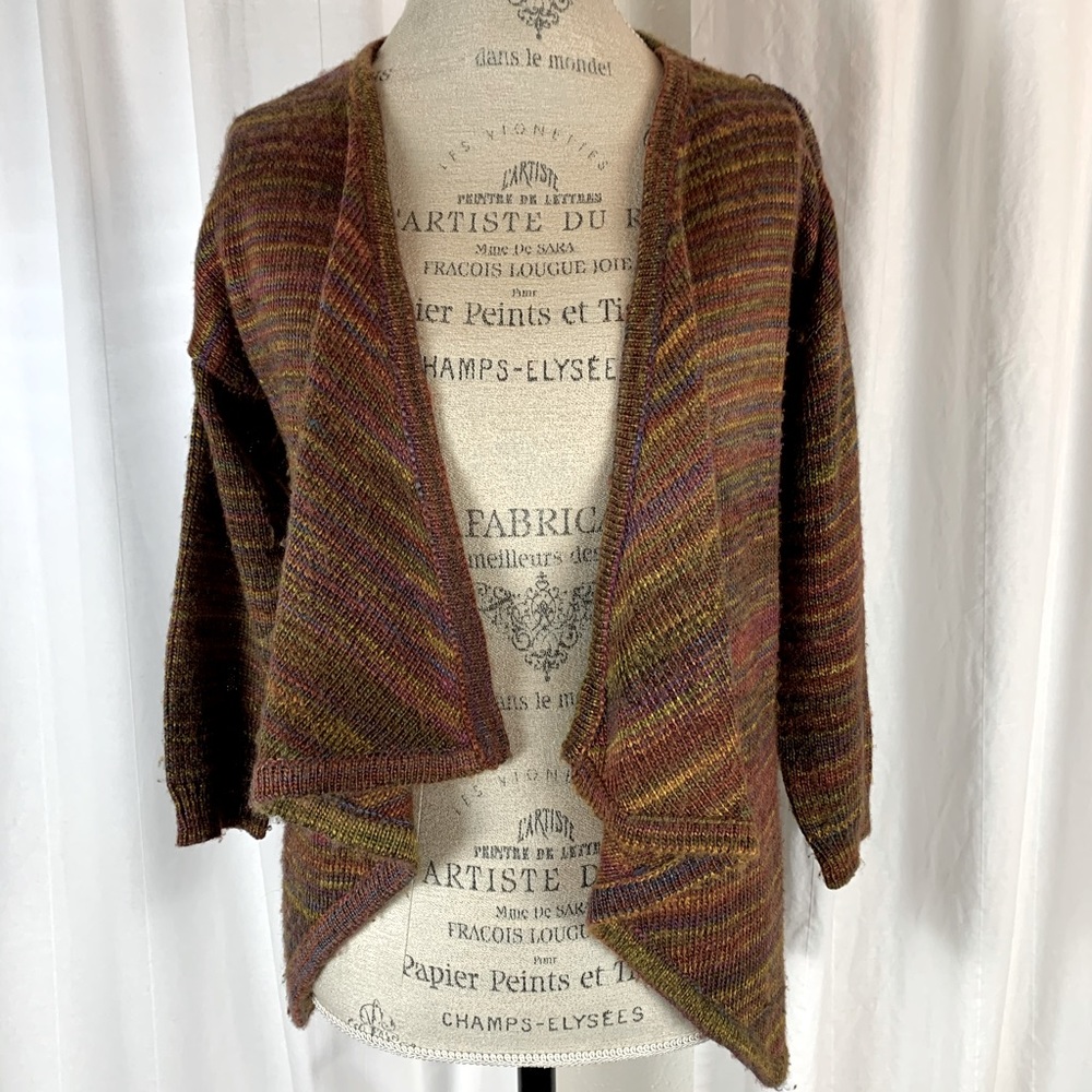 Rainbow knit cardigan, no buttons